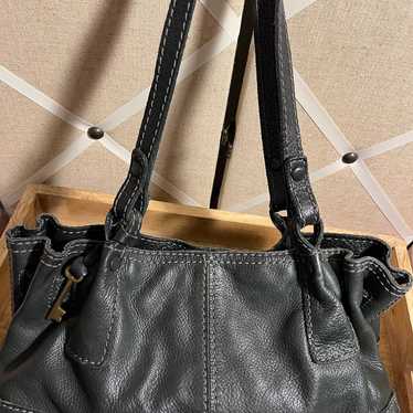 Fossil black leather tote