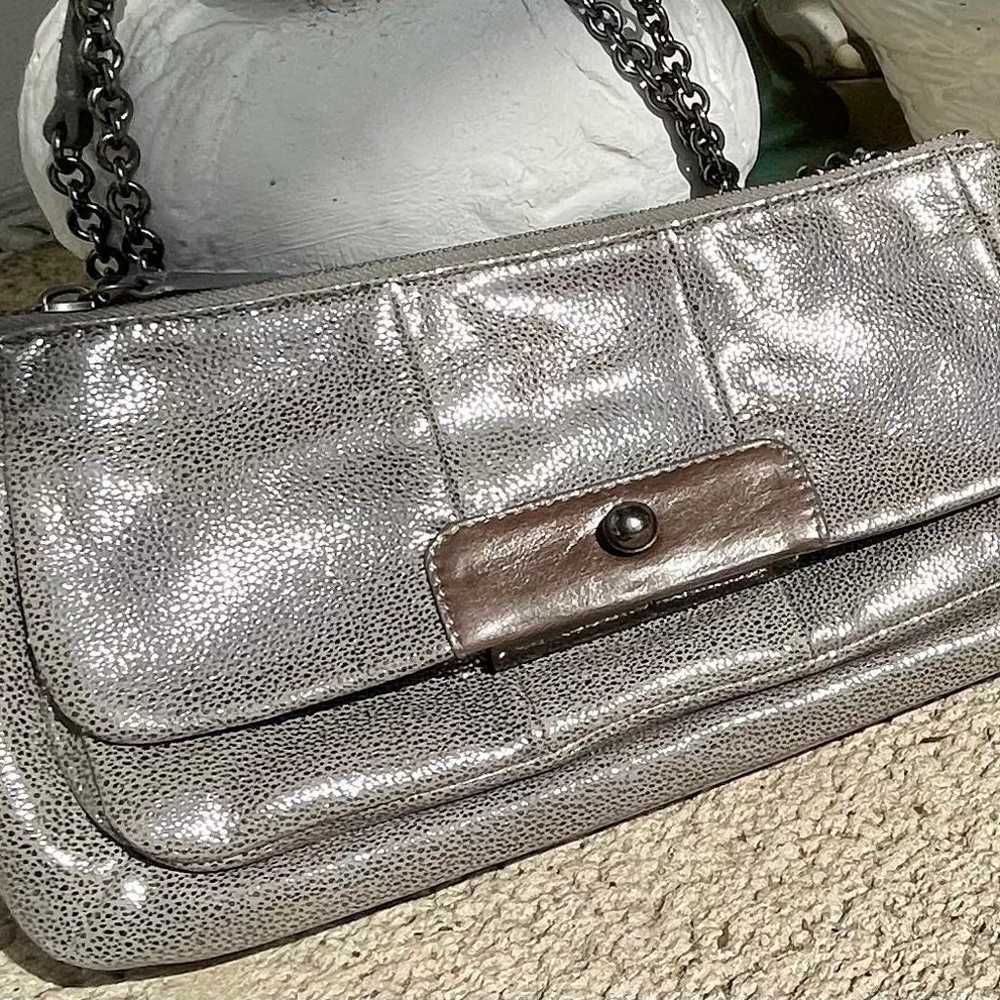 coach kristen willow shoulder bag in gunmetal / s… - image 10