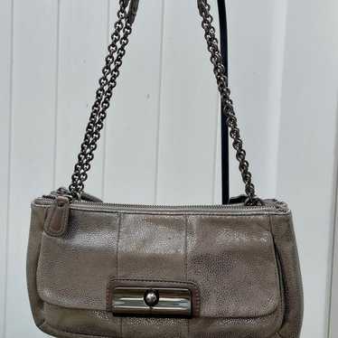 coach kristen willow shoulder bag in gunmetal / s… - image 1