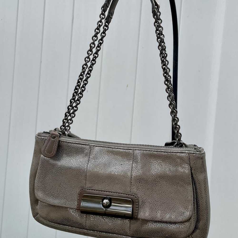 coach kristen willow shoulder bag in gunmetal / s… - image 2