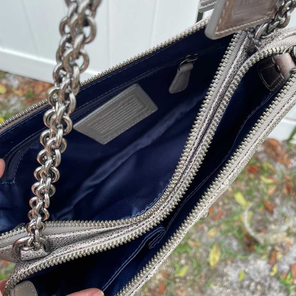 coach kristen willow shoulder bag in gunmetal / s… - image 8