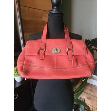 Coach F13091 Red Hamilton Pebbled Leather Hobo Bag