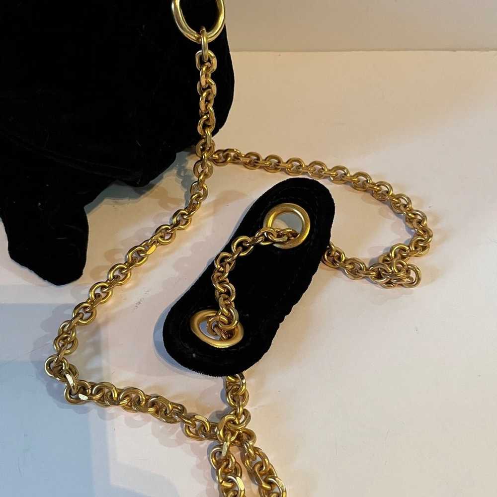 Vintage Juicy Couture Black Velvet Big Bow Gold c… - image 3