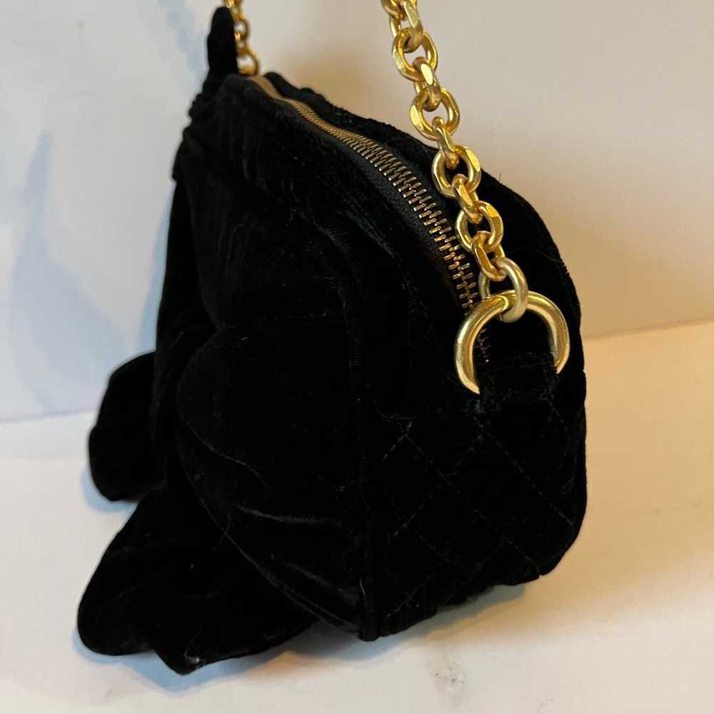 Vintage Juicy Couture Black Velvet Big Bow Gold c… - image 6