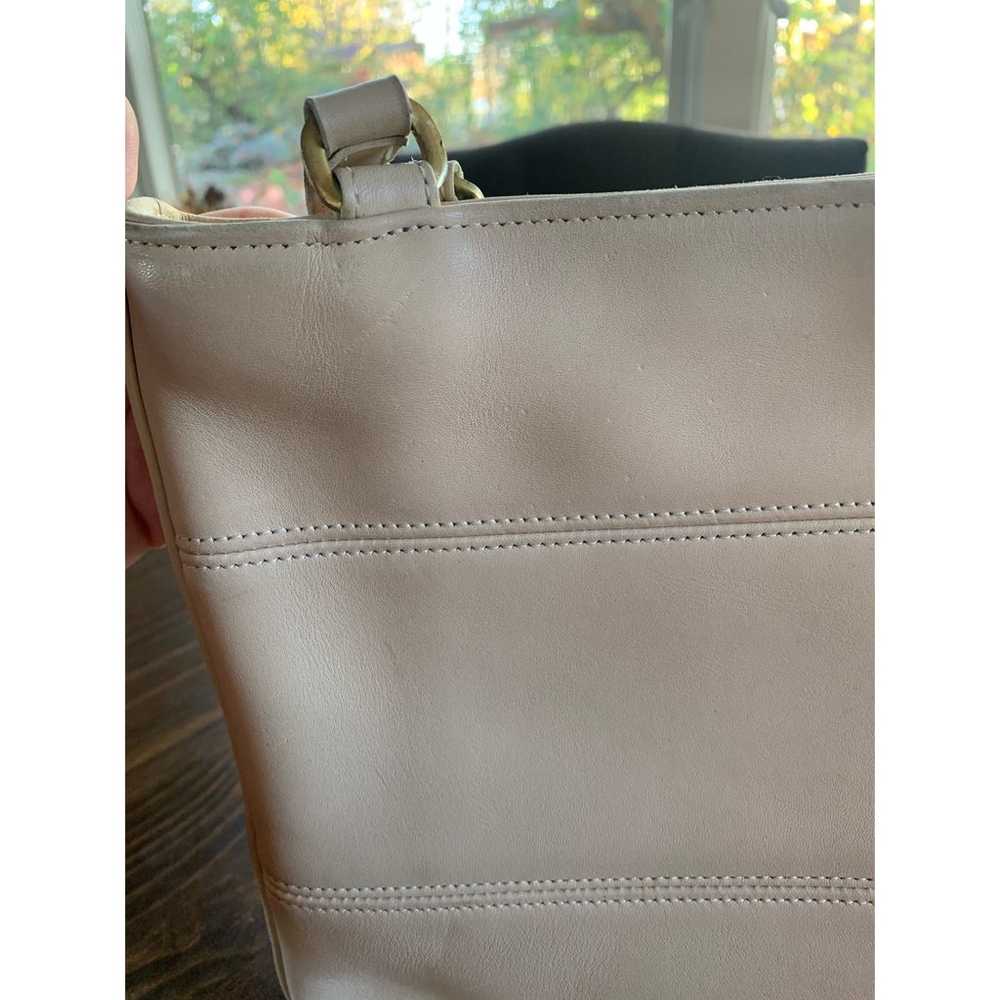 Vintage Off-White Leather Coach Tribeca Tote Purse - image 8