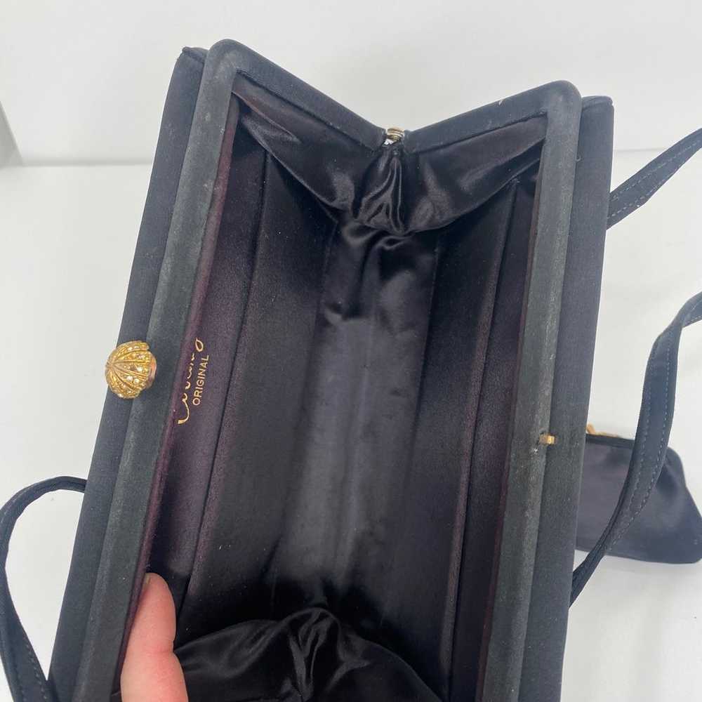 Coblentz Vintage 1950’s Black Silk Evening Handbag - image 9