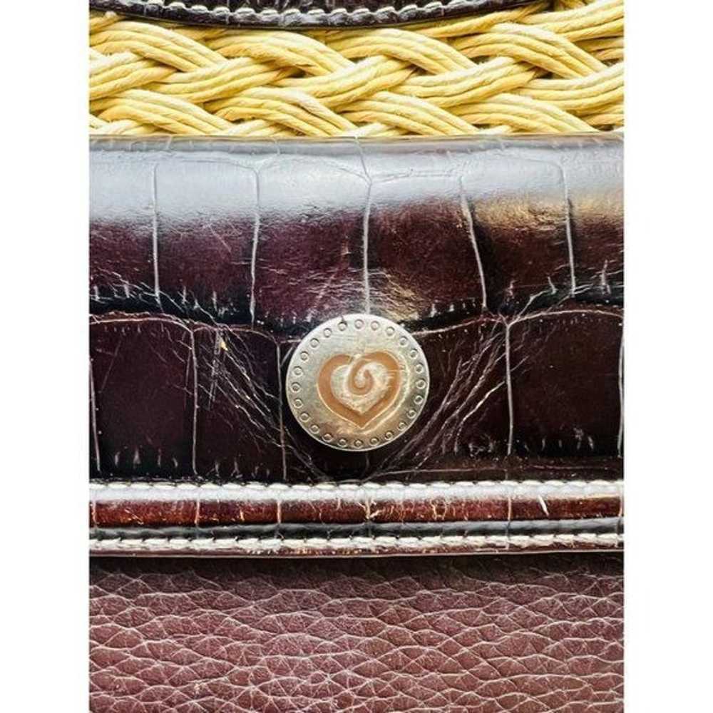 BRIGHTON Raffia Leather Trim Shoulder Bag Vintage… - image 10