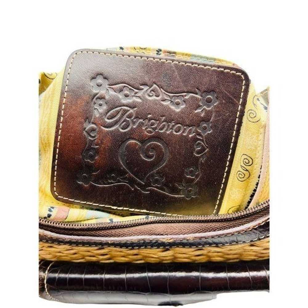 BRIGHTON Raffia Leather Trim Shoulder Bag Vintage… - image 6