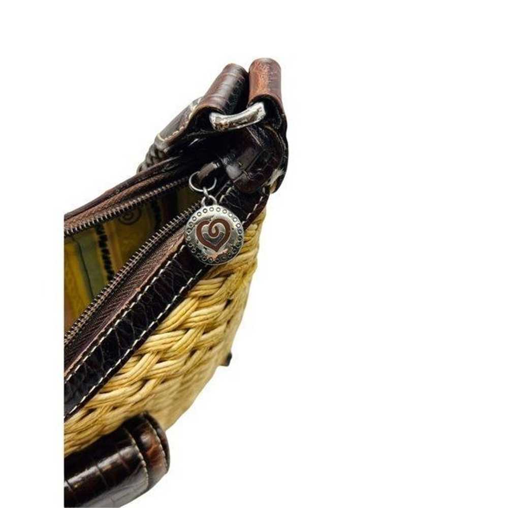 BRIGHTON Raffia Leather Trim Shoulder Bag Vintage… - image 8
