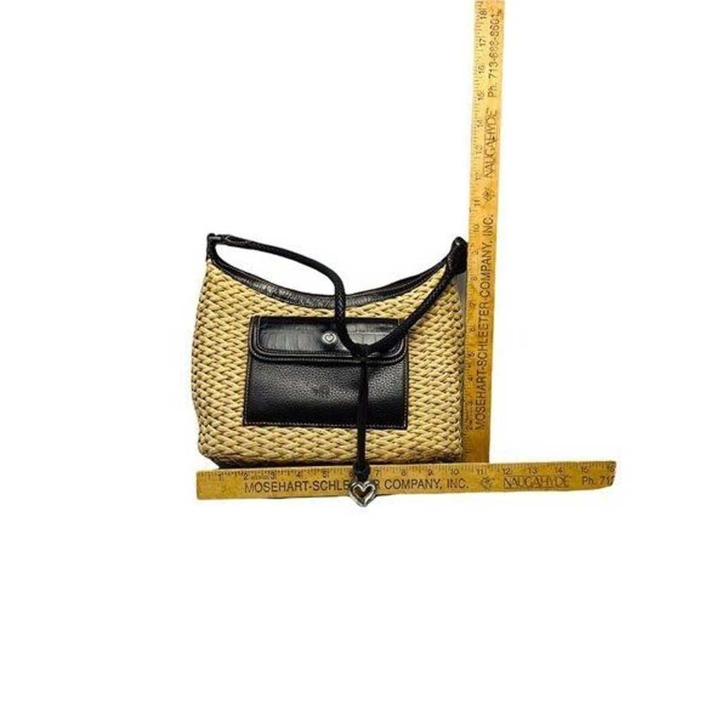 BRIGHTON Raffia Leather Trim Shoulder Bag Vintage… - image 9