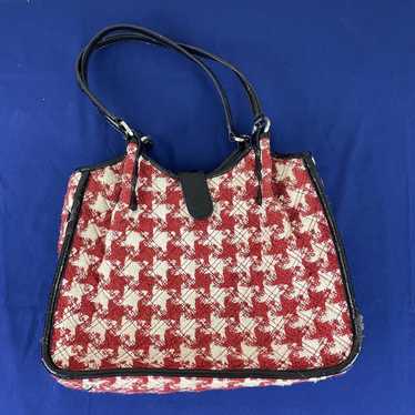 Vera Bradley Red/White Houndstooth Handbag Purse - image 1