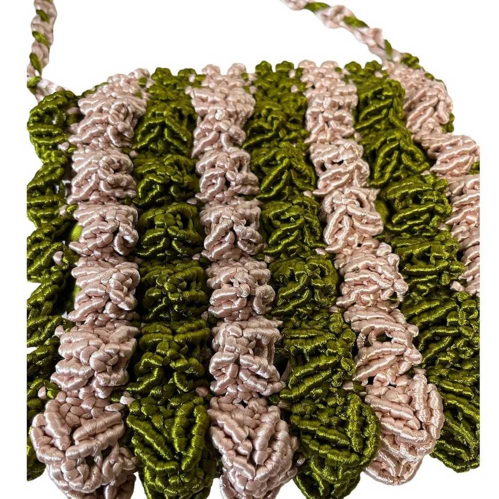 Vintage 1970's Handcrafted Woven Crocheted Purse - image 2