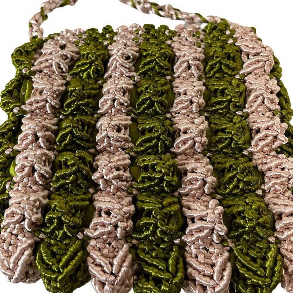 Vintage 1970's Handcrafted Woven Crocheted Purse - image 5
