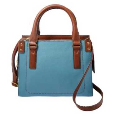 FOSSIL Claire Satchel Blue and Brown