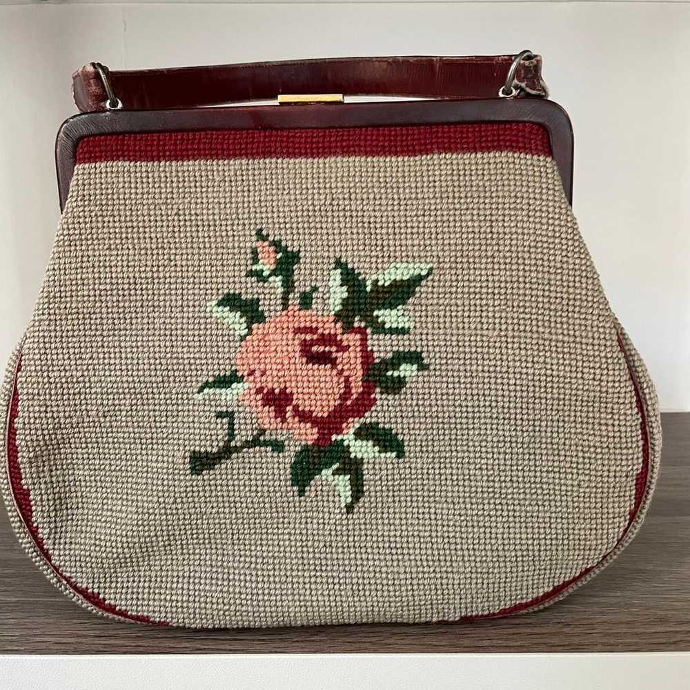 Vintage Rose Embroidered Bag - image 2