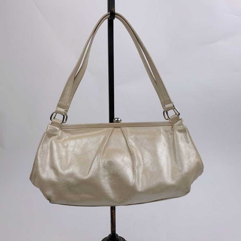 Vintage Hobo International Creme Leather Handbag … - image 2