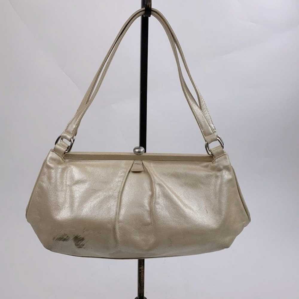 Vintage Hobo International Creme Leather Handbag … - image 4