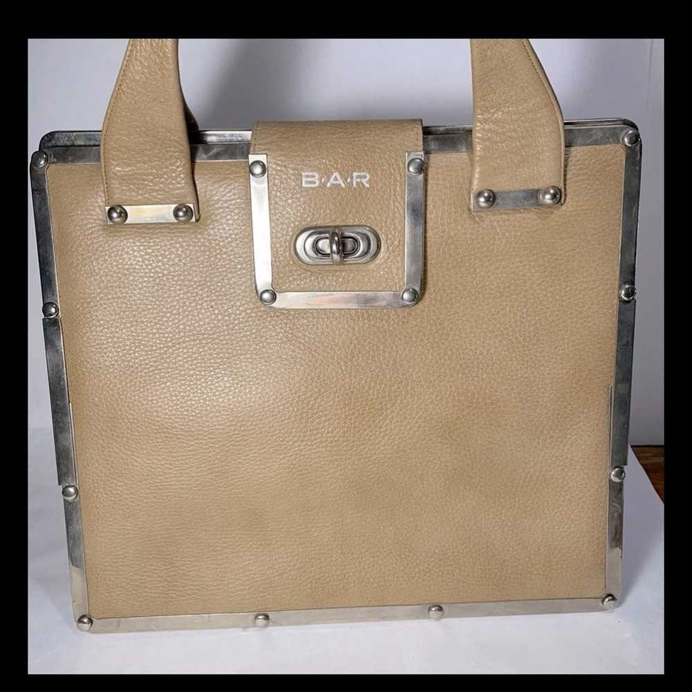 Vintage Penns Tan Leather & silver Metal Shoulder… - image 2