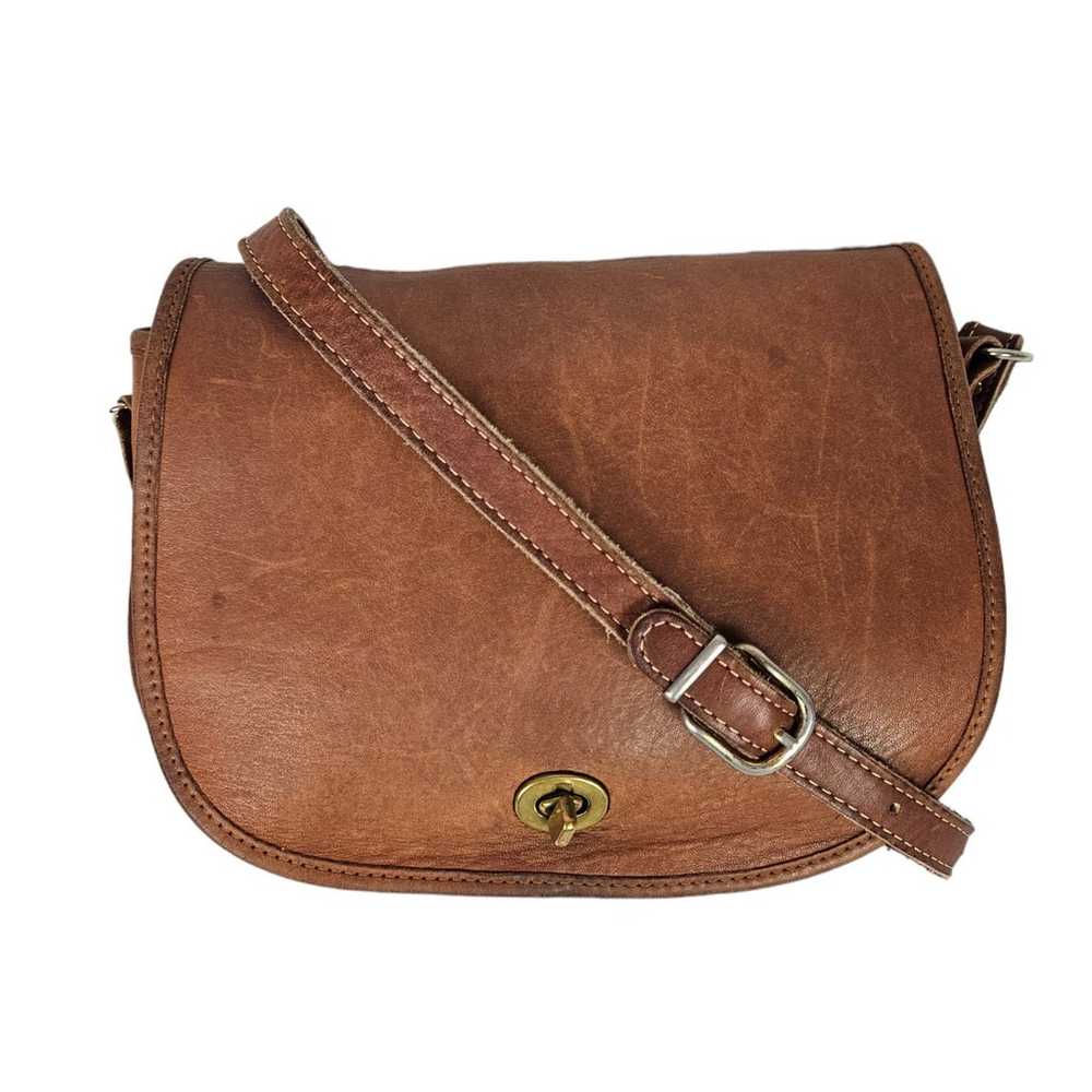 Unbranded Chestnut Brown Leather Crossbody Purse … - image 12