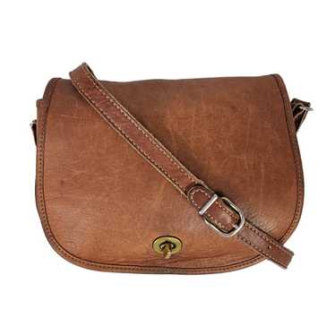 Unbranded Chestnut Brown Leather Crossbody Purse … - image 1