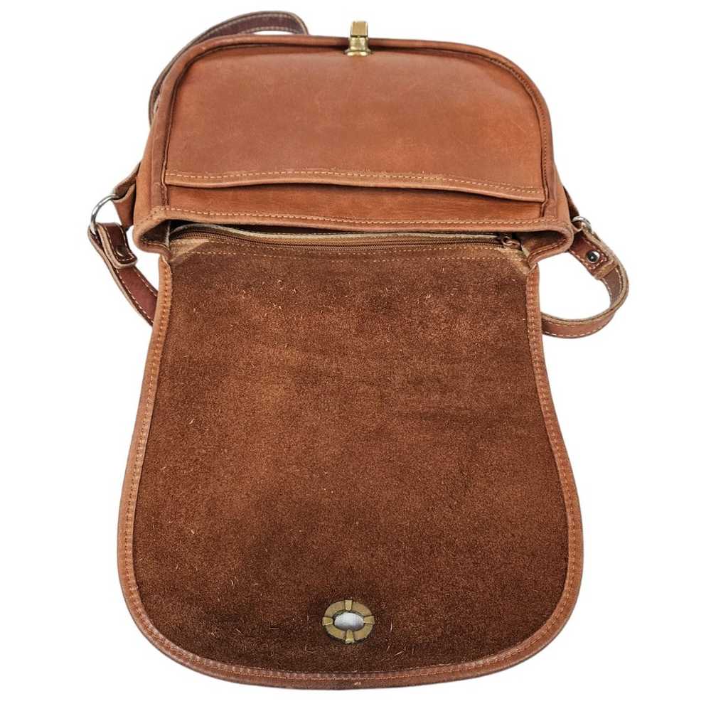 Unbranded Chestnut Brown Leather Crossbody Purse … - image 9