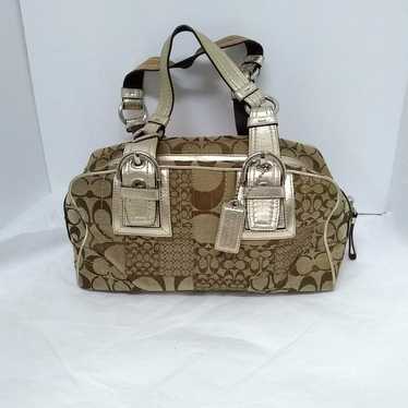 Authentic Coach Handbag Signature 10871-F12317 Pu… - image 1