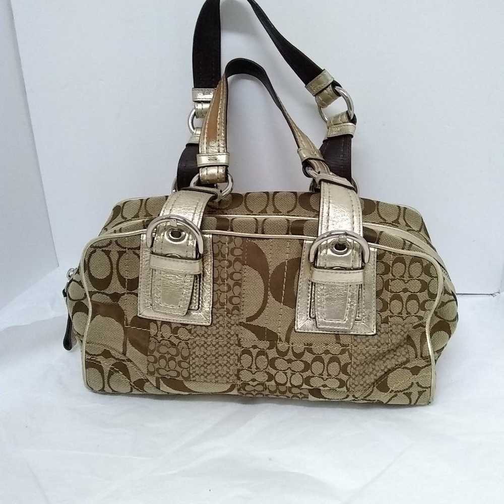 Authentic Coach Handbag Signature 10871-F12317 Pu… - image 3