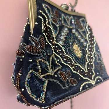 Vintage Beaded Handbag with Chain - image 1