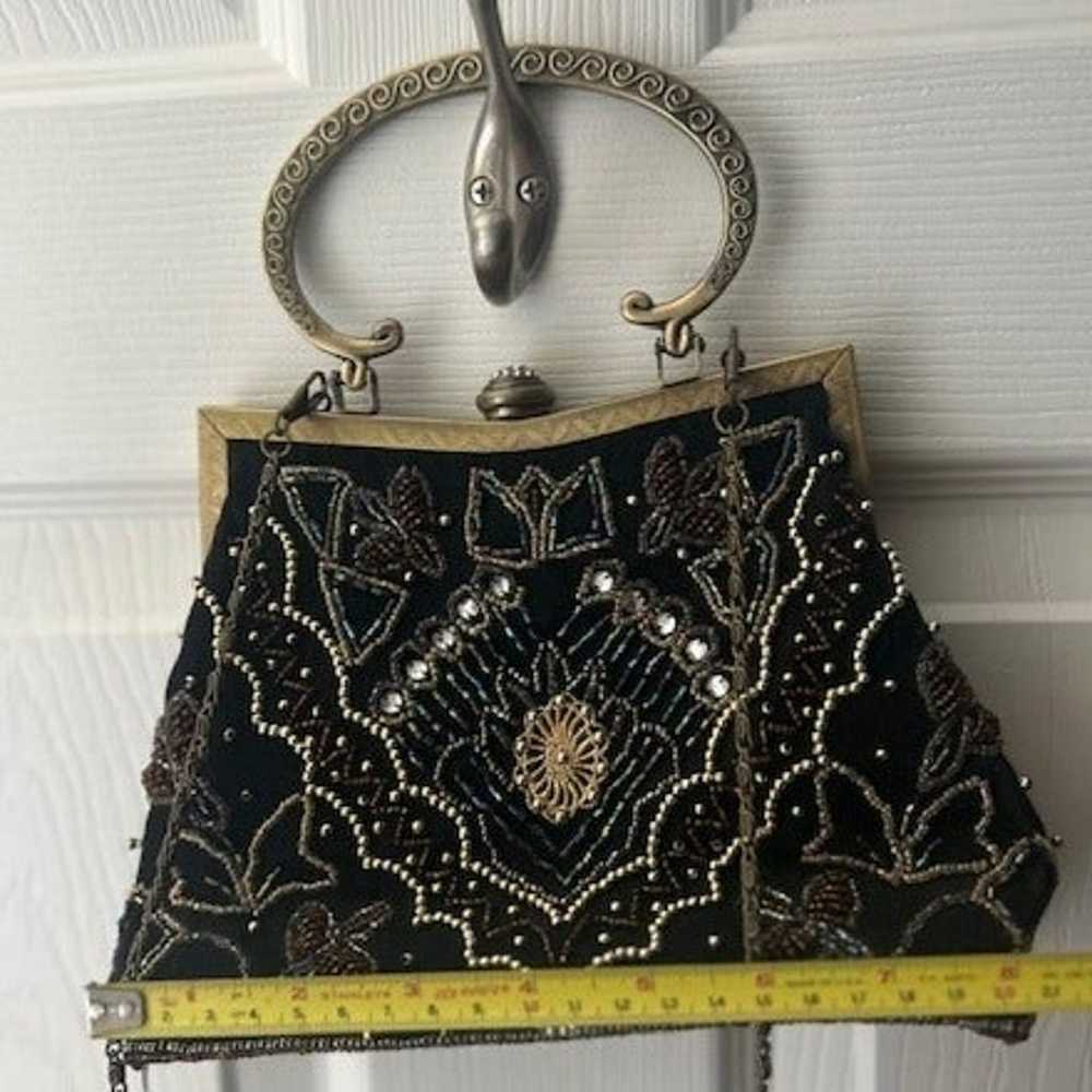 Vintage Beaded Handbag with Chain - image 5