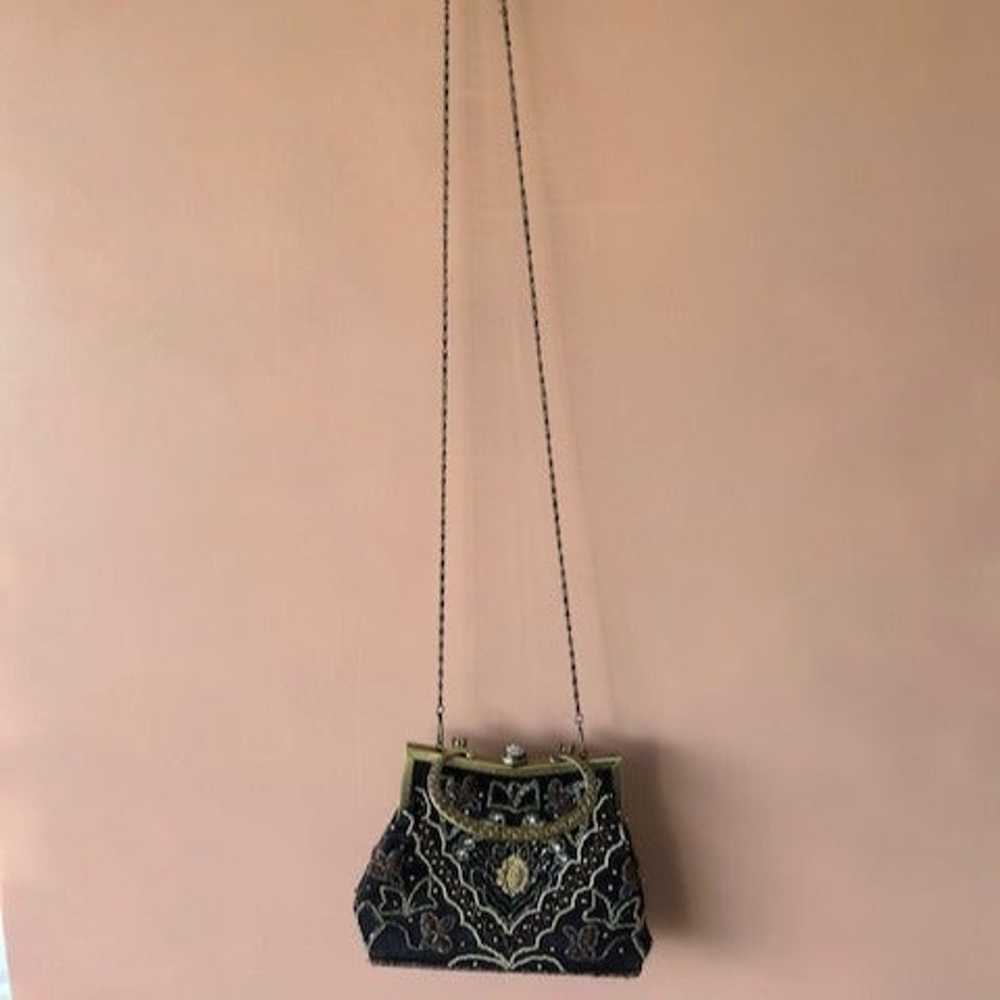 Vintage Beaded Handbag with Chain - image 8