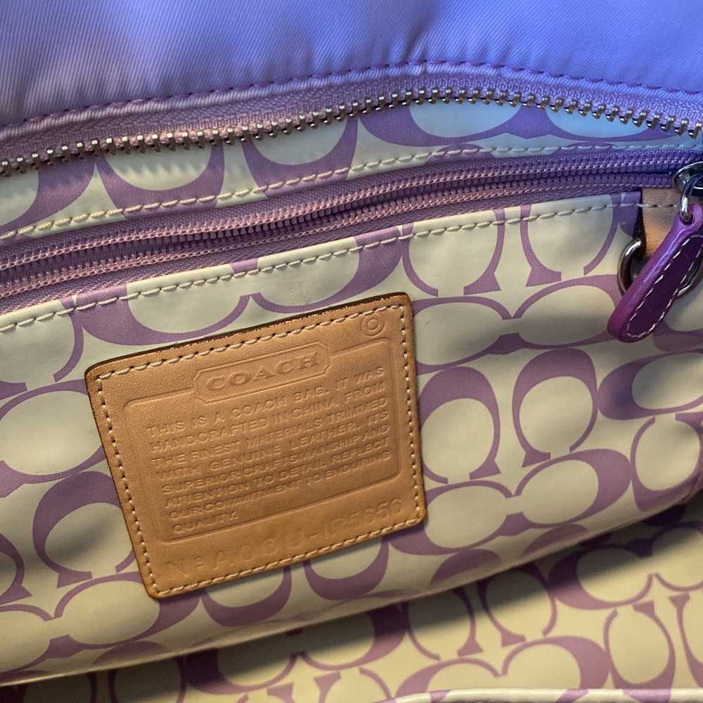 Vintage Coach Purple Nylon and Canvas Tote Bag - image 4
