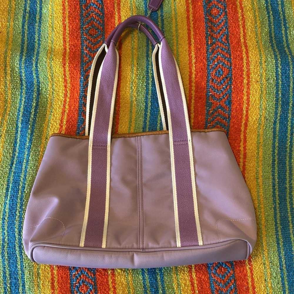 Vintage Coach Purple Nylon and Canvas Tote Bag - image 5