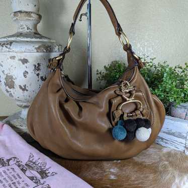 Juicy Couture Vintage Brown Leather Hobo Shoulder… - image 1