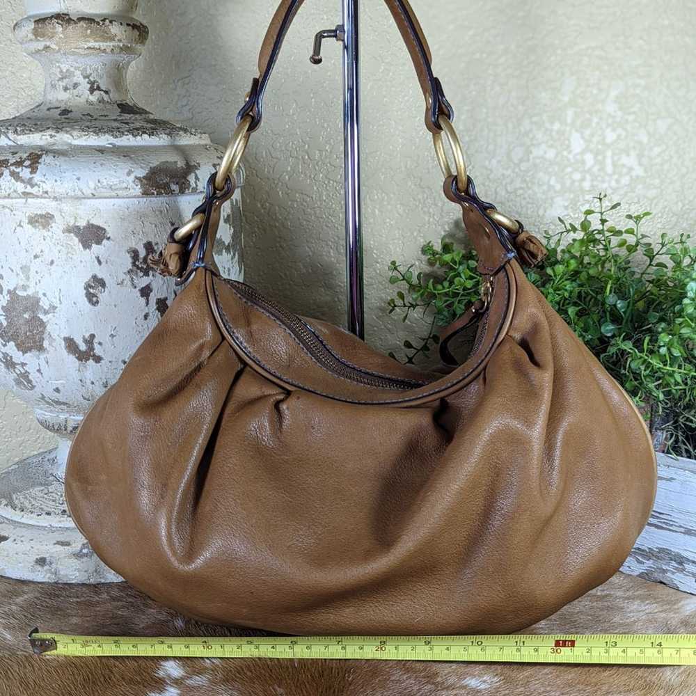 Juicy Couture Vintage Brown Leather Hobo Shoulder… - image 2