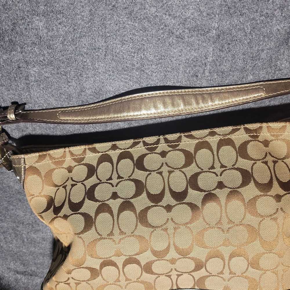 Genuine Coach Signature Canvas & Leather Tote 215… - image 10