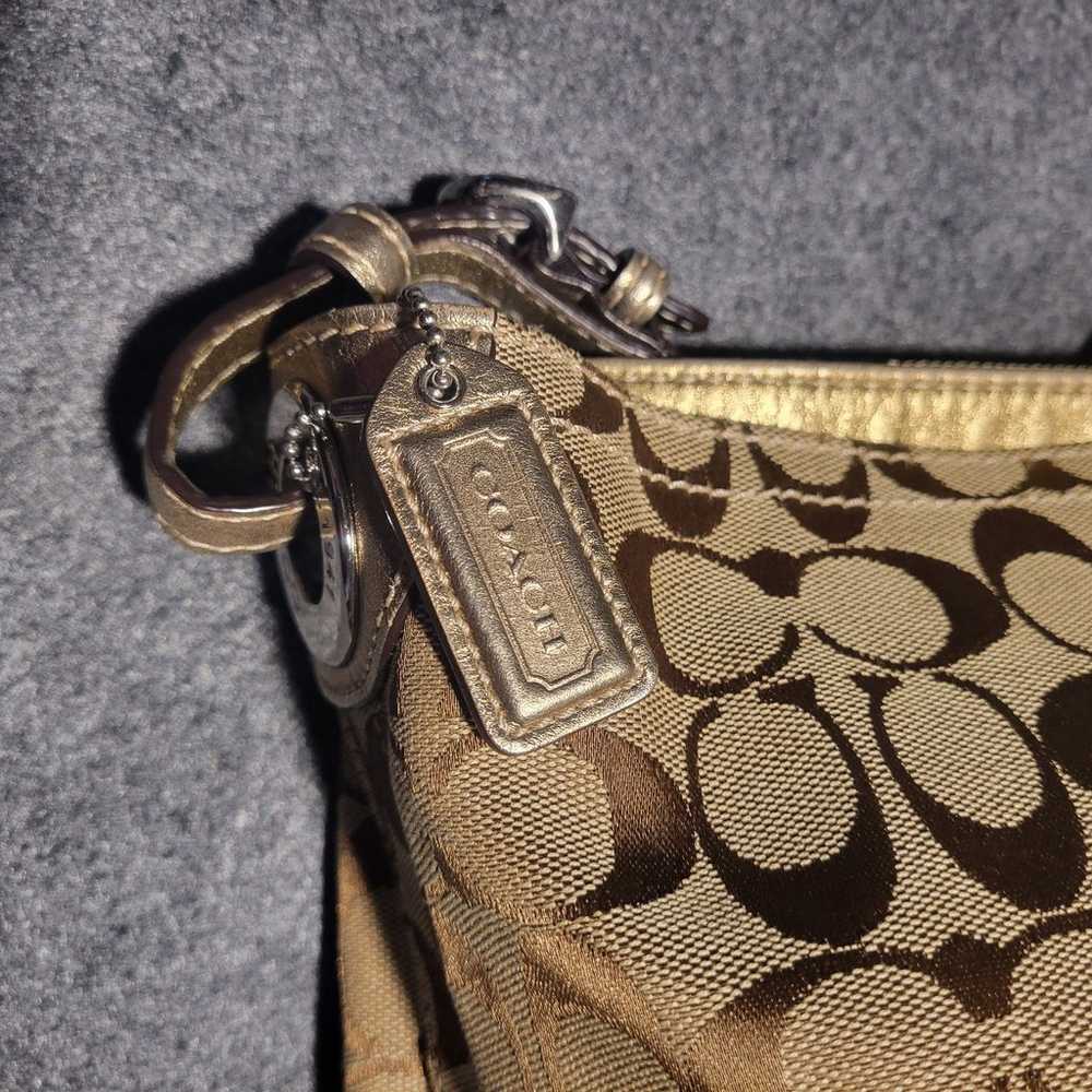 Genuine Coach Signature Canvas & Leather Tote 215… - image 11