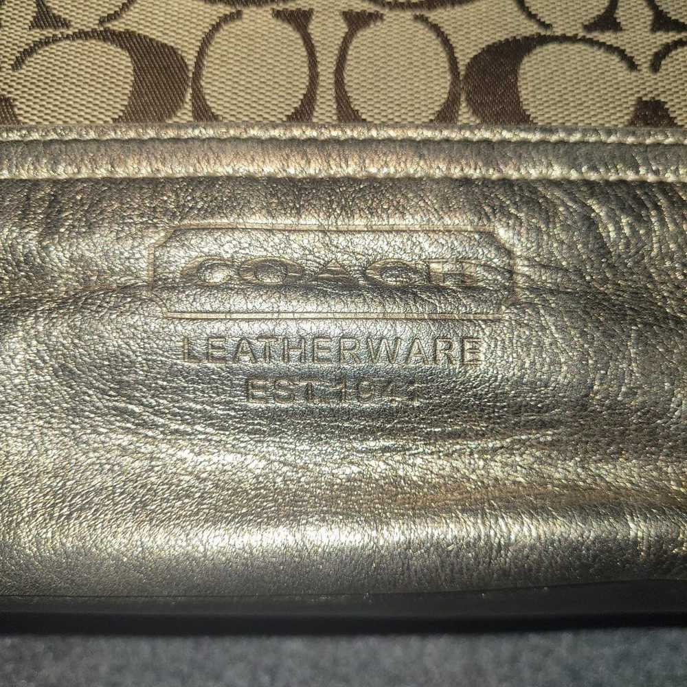 Genuine Coach Signature Canvas & Leather Tote 215… - image 3