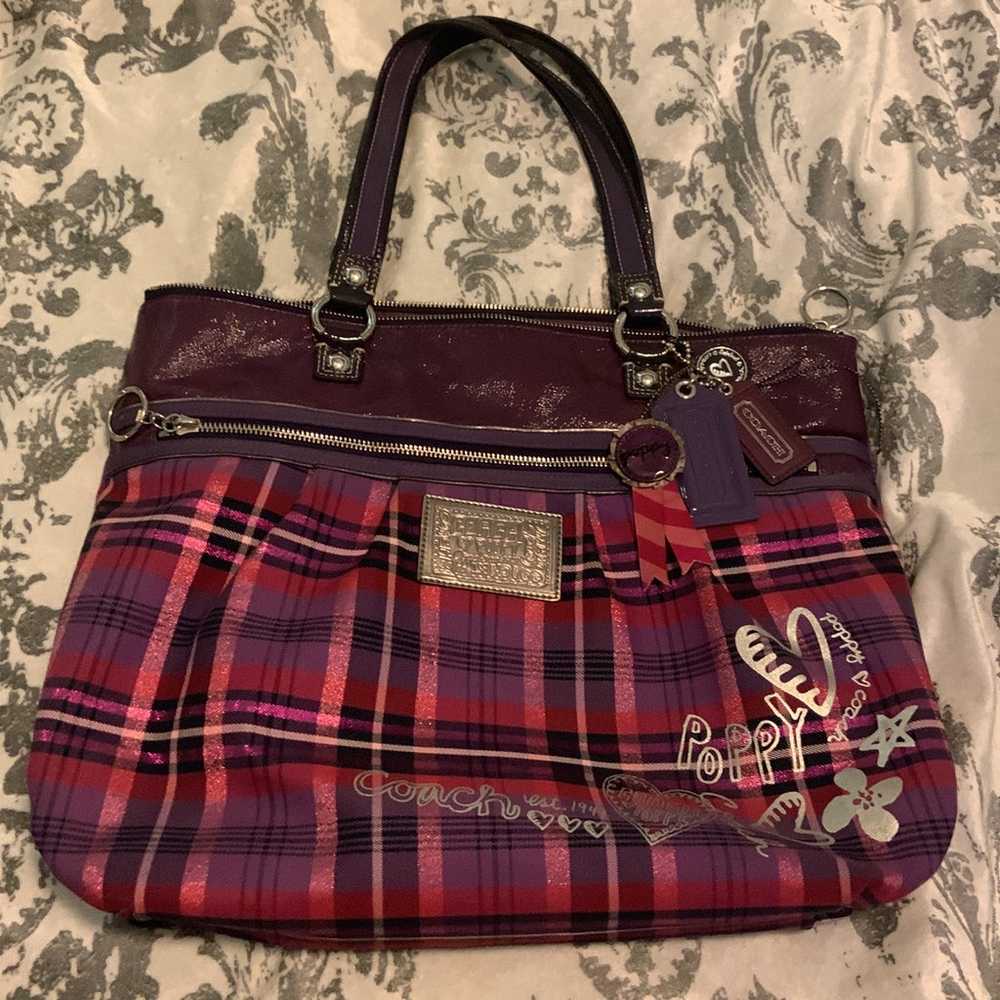 Limited Edition Purple Poppy Coach Bag - image 1