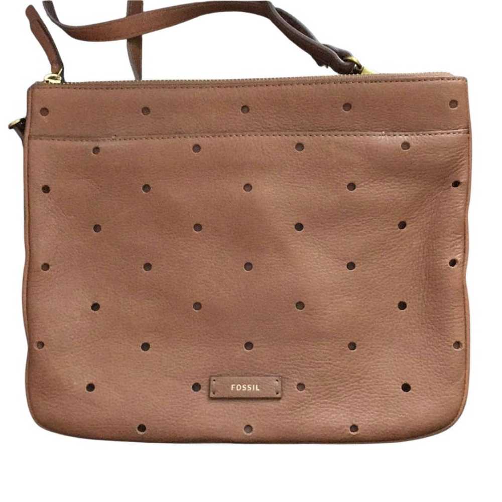 FOSSIL JULIA VINTAGE PERFORATED BROWN CROSSBODY - image 1