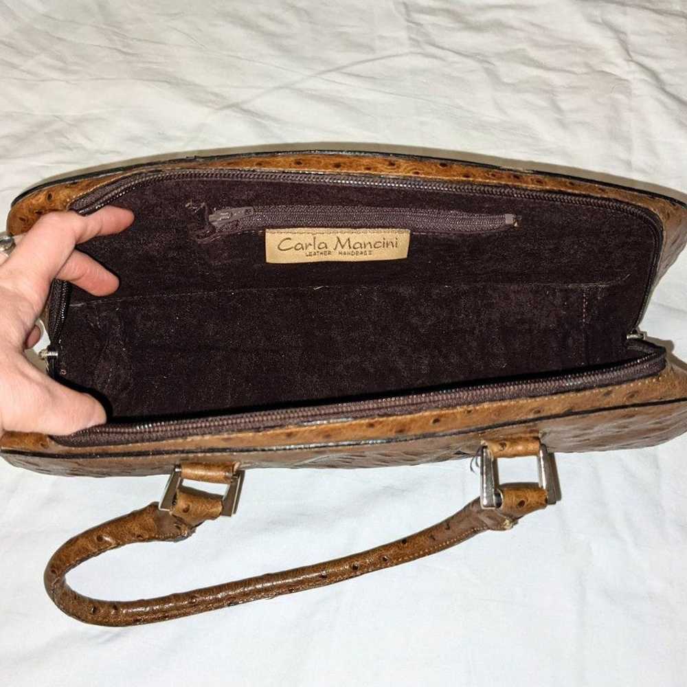 Carla Mancini ostrich leather handbag - image 10