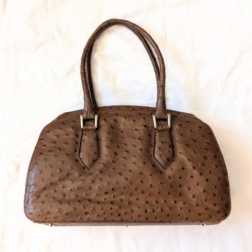 Carla Mancini ostrich leather handbag - image 1