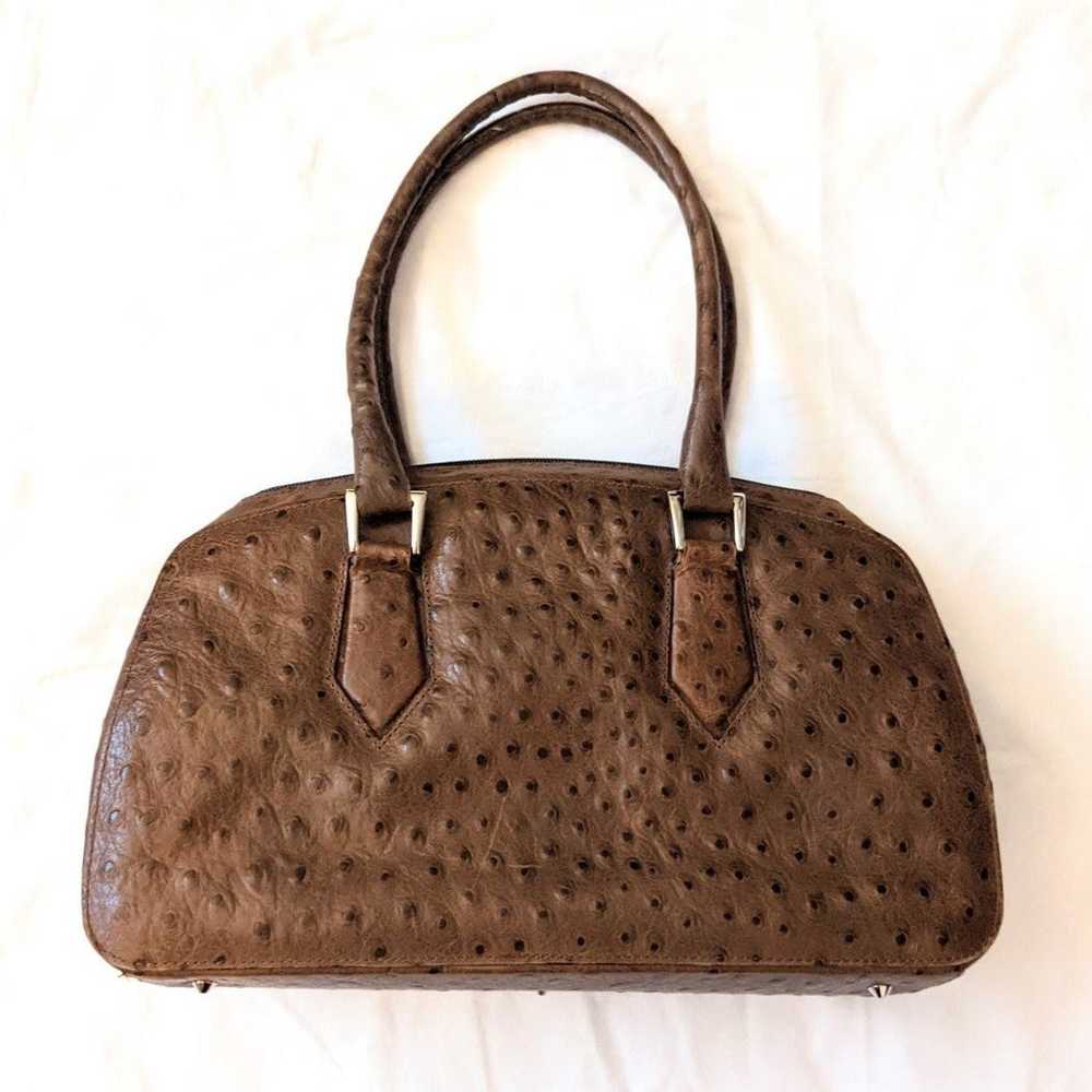 Carla Mancini ostrich leather handbag - image 2