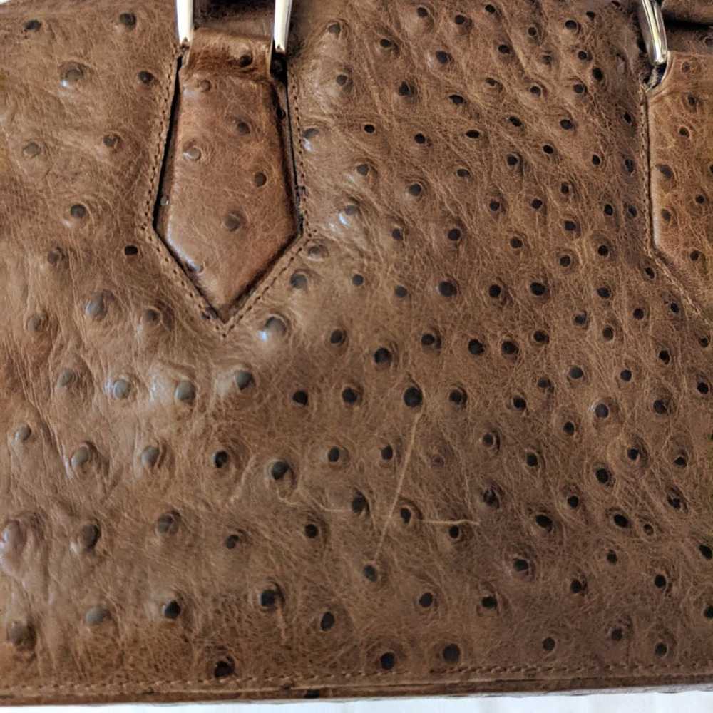 Carla Mancini ostrich leather handbag - image 7