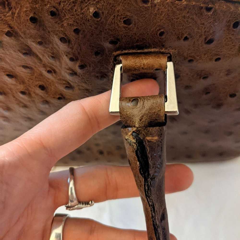 Carla Mancini ostrich leather handbag - image 9