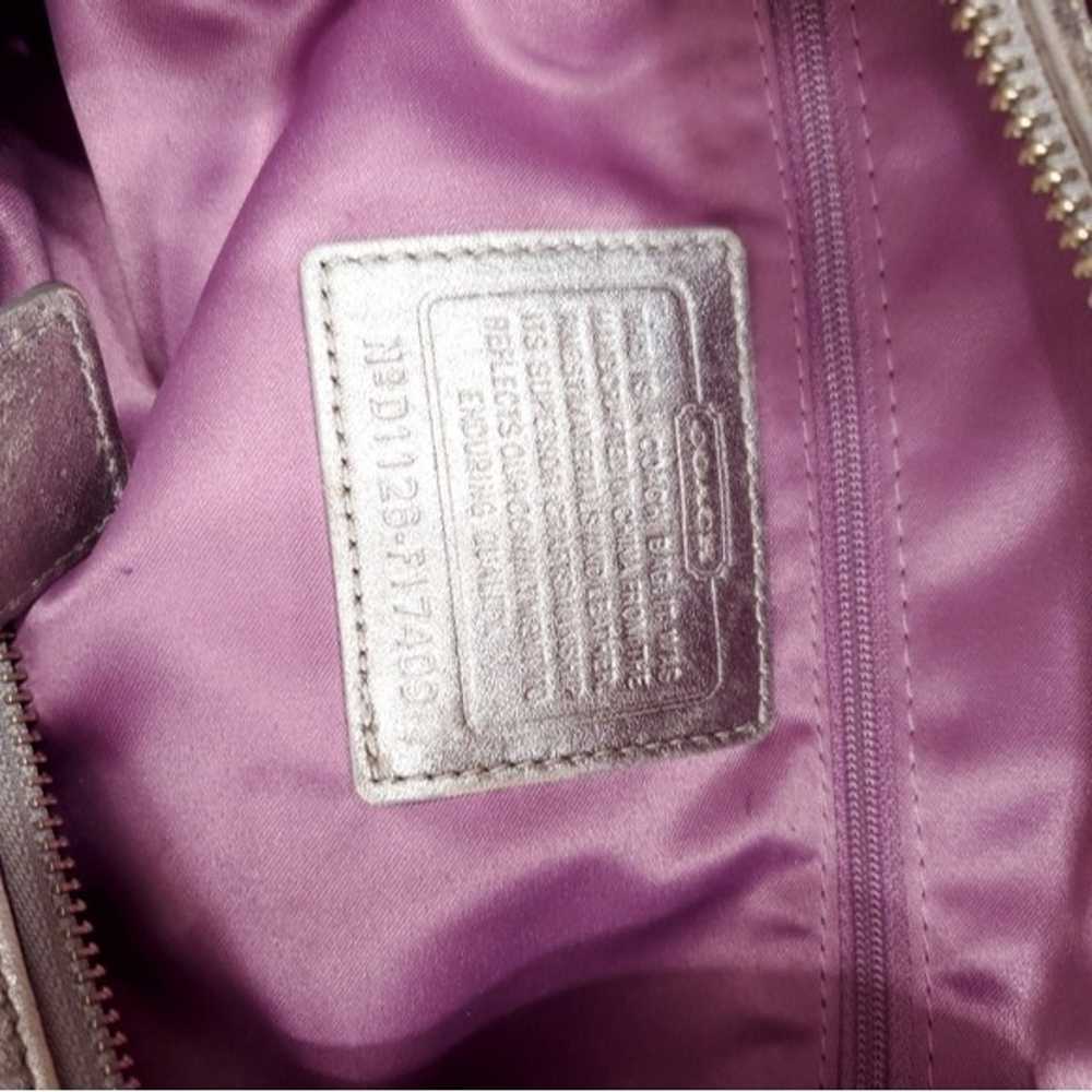 Vintage Coach Purple Silver Logo Purse Soho Scarf… - image 8