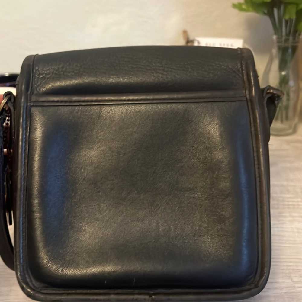 Vintage COACH Black Leather Crossbody Purse - image 4