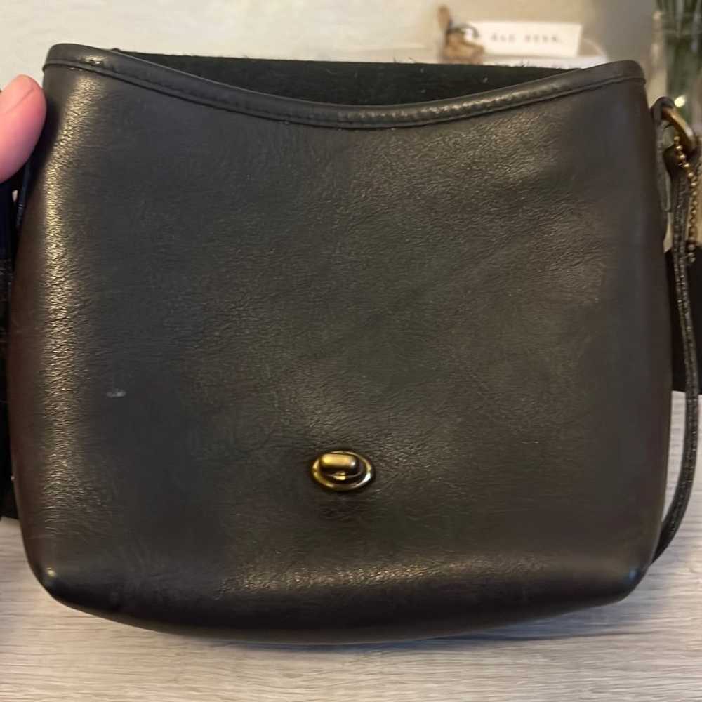 Vintage COACH Black Leather Crossbody Purse - image 6