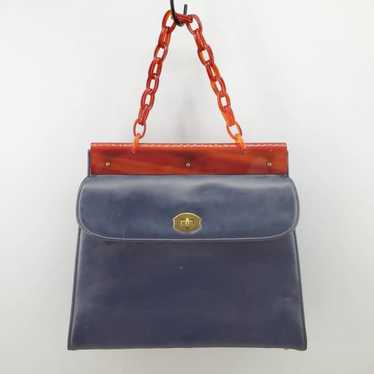 Kadin Vintage Leather Lucite Handbag Purse