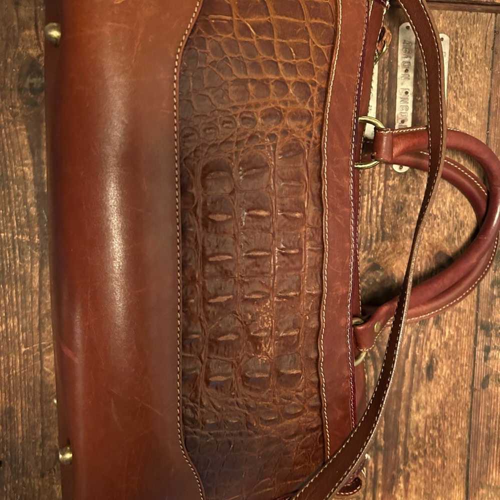 Brahmin  Brown Croco Leather Satchel purse bag to… - image 4