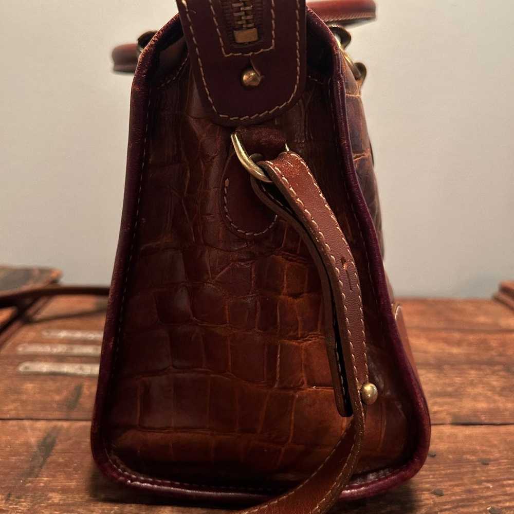 Brahmin  Brown Croco Leather Satchel purse bag to… - image 5